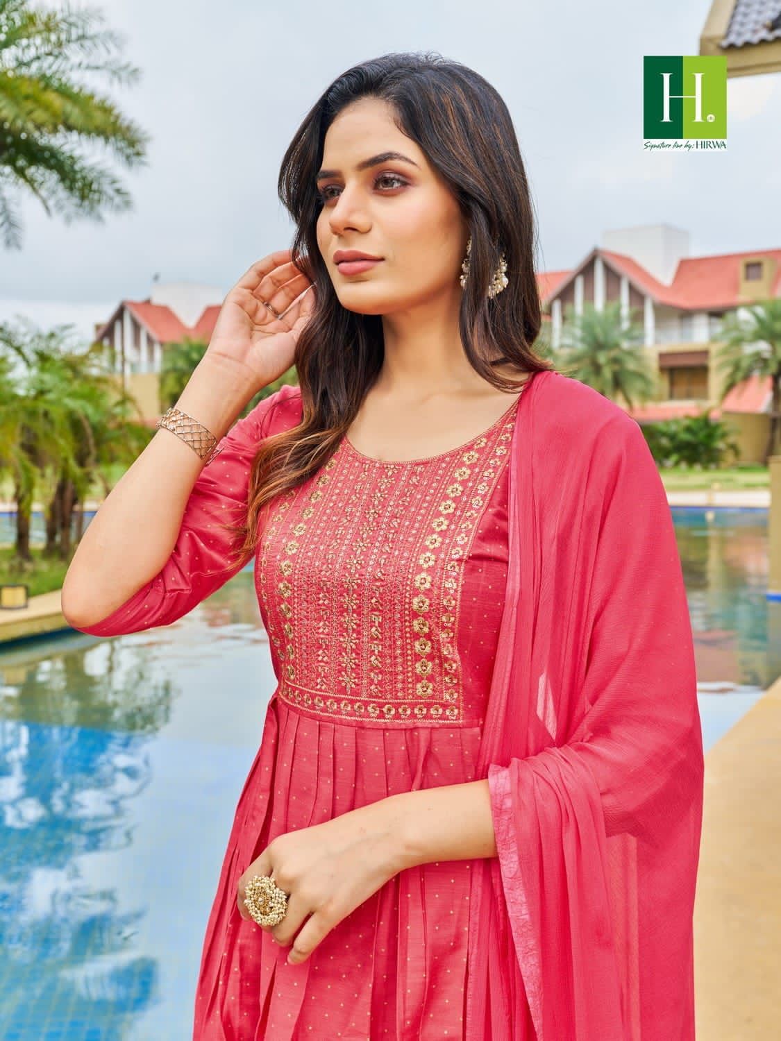 Hirwa Sindoor Slub Silk Readymade Suits Catalog
